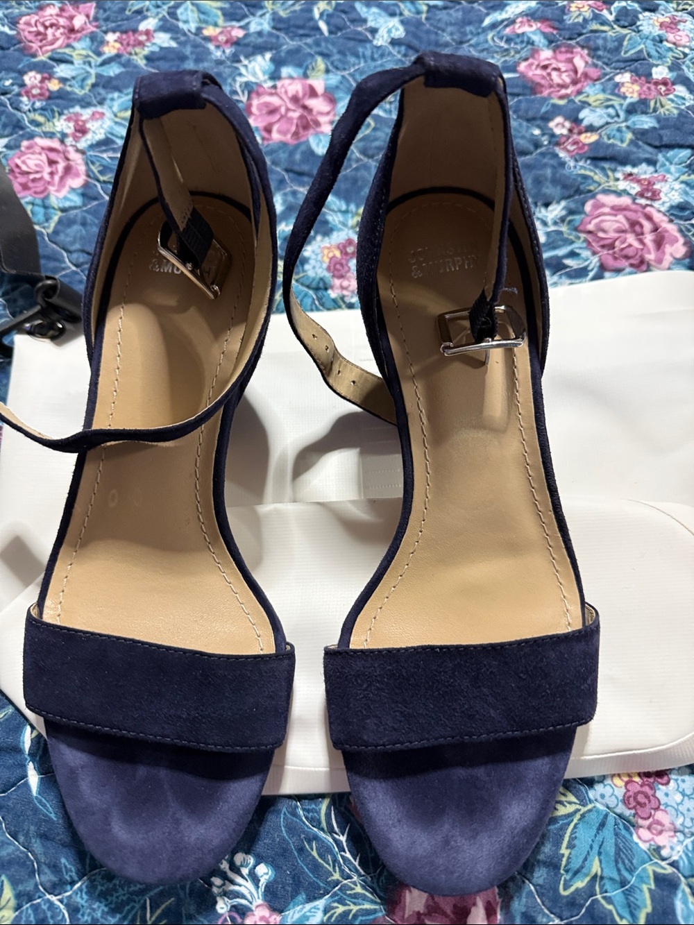 Johnston Murphy Womens Deena Ankle Strap Sandal Navy Size 6M